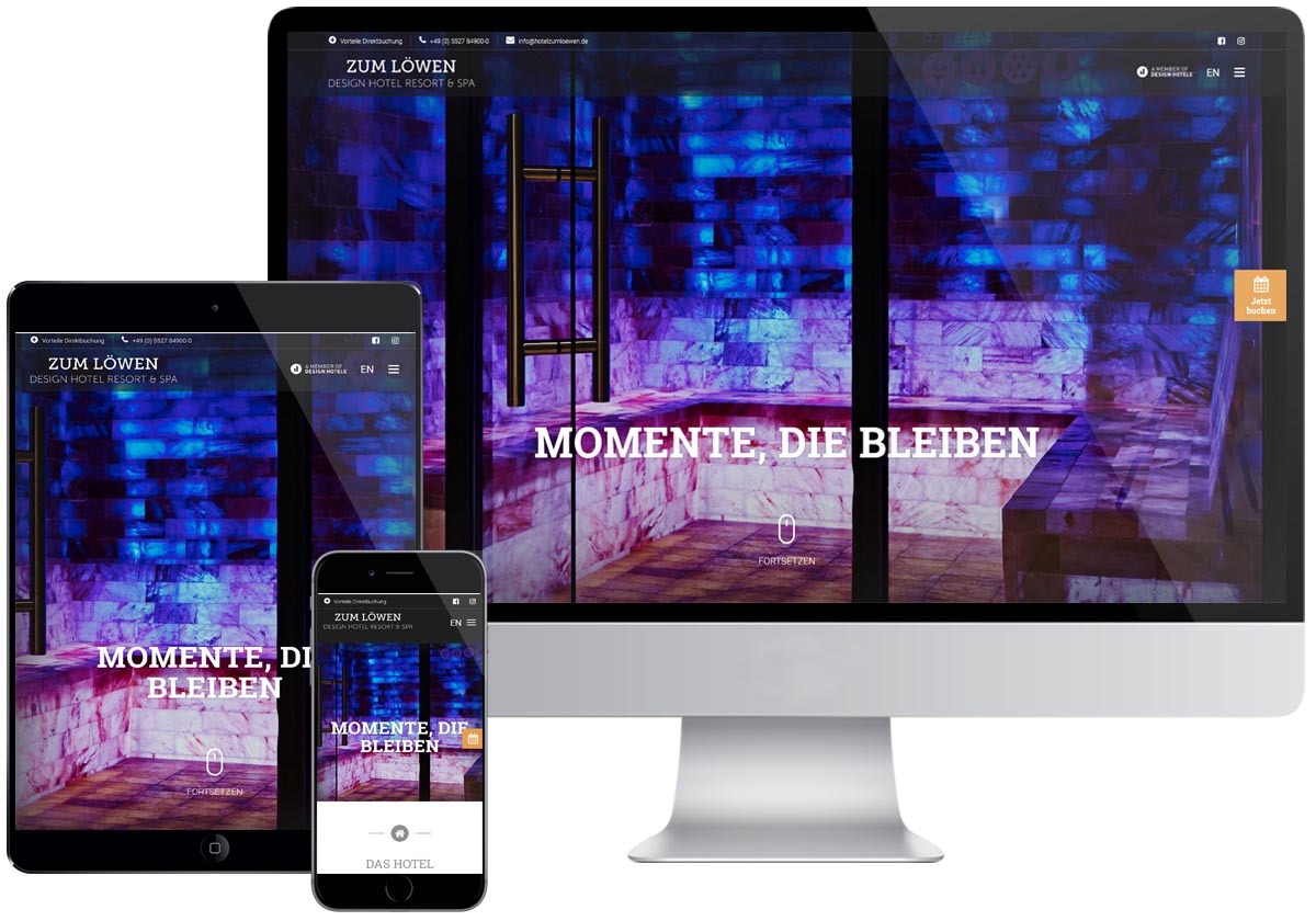 Studio1® Referenz Hotel Zum Löwen Websiterelaunch mobile Ansichten