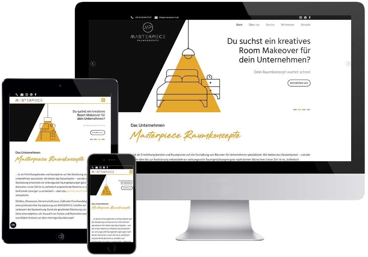 Websiteansichten Masterpiece Umsetzung Studio1®